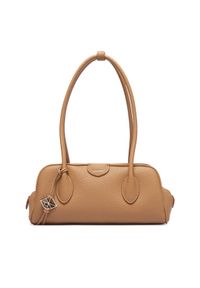 Calvin Klein Torebka Emblem Trio Pebble Shoulder Bag LV04F3743G Beżowy. Kolor: beżowy. Materiał: skórzane #1
