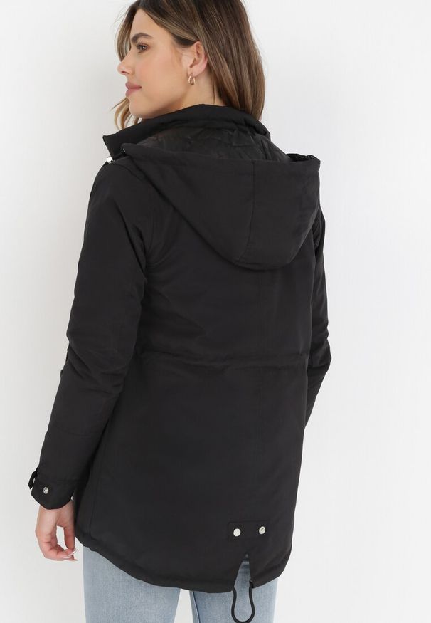 Born2be - Czarna Kurtka Dwustronna Amathonia. Kolor: czarny. Styl: elegancki