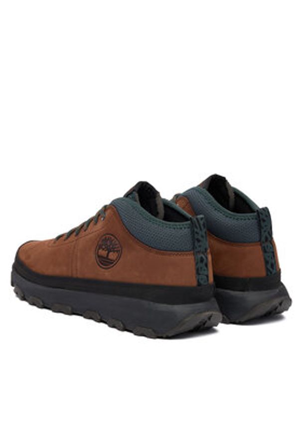 Timberland Sneakersy Winsor Trail Mid Lace TB0A41X7W071 Brązowy. Kolor: brązowy. Materiał: nubuk, skóra