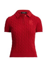 Lauren Ralph Lauren - LAUREN RALPH LAUREN Polo 200932224012 Czerwony Slim Fit. Typ kołnierza: polo. Kolor: czerwony. Materiał: bawełna #5