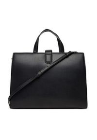 TOMMY HILFIGER - Tommy Hilfiger Torebka Th Heritage Satchel AW0AW18287 Czarny. Kolor: czarny. Materiał: skórzane #4
