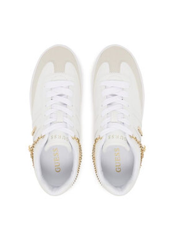 Guess Sneakersy FLTNAO LEA12 Biały. Kolor: biały. Materiał: skóra