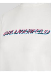 Karl Lagerfeld - KARL LAGERFELD Bluza Future Logo 225W1804 Écru Regular Fit. Typ kołnierza: dekolt w karo. Materiał: bawełna #4