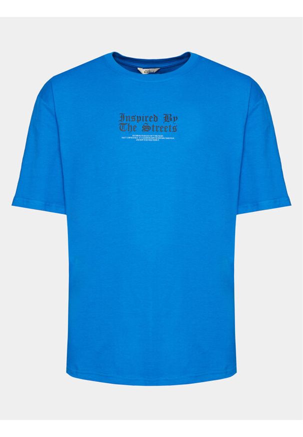 Redefined Rebel T-Shirt Rafael 221165GOTS Niebieski Regular Fit. Kolor: niebieski. Materiał: bawełna