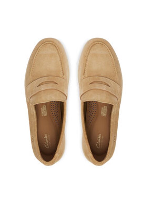 Clarks Półbuty Lockford Easy 26186190 Beżowy. Kolor: beżowy. Materiał: zamsz, skóra