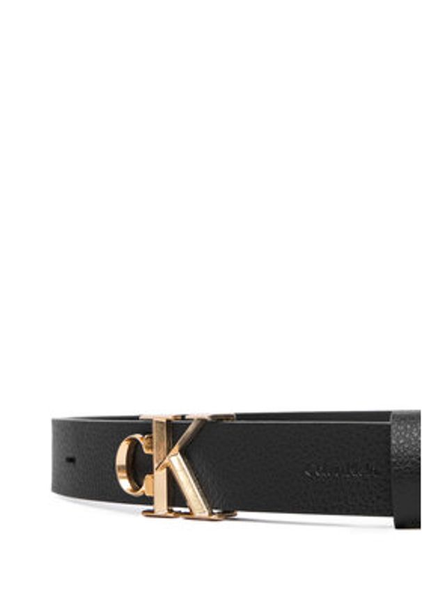 Calvin Klein Pasek Damski Facet Ck Buckle Pebble 25Mm LV04F7060G Czarny. Kolor: czarny. Materiał: skóra