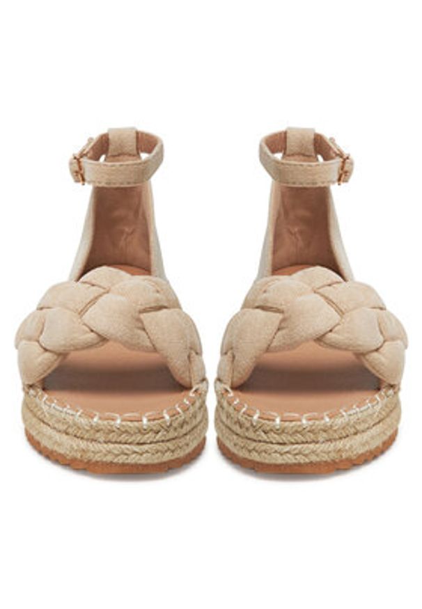 DeeZee Espadryle LE601-59 Beżowy. Kolor: beżowy. Materiał: materiał