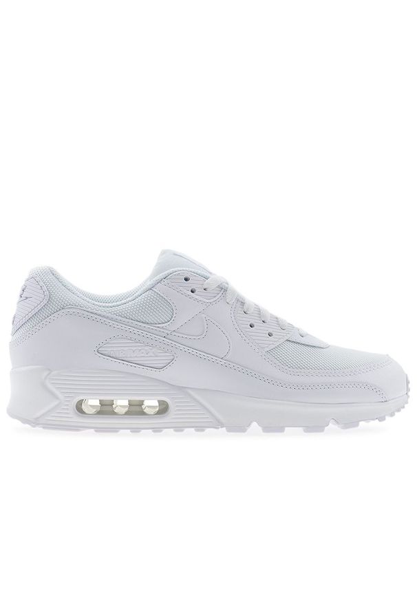 Buty męskie Nike Air Max 90 CN8490-100 - białe. Okazja: na co dzień. Kolor: biały. Materiał: guma, skóra, syntetyk. Szerokość cholewki: normalna. Model: Nike Air Max, Nike Air Max 90. Sport: fitness
