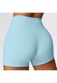 Intica - Krótkie legginsy sportowe z wysokim stanem i oddychającym materiałem Betsi. Stan: podwyższony. Kolor: niebieski. Materiał: materiał. Długość: krótkie. Sport: fitness