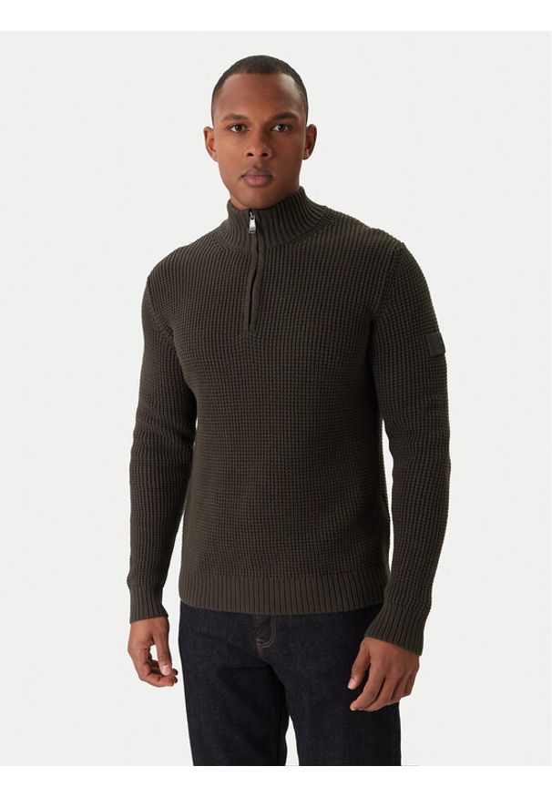 JOOP! Jeans Sweter Henrios 30047663 Zielony Modern Fit. Kolor: zielony. Materiał: bawełna