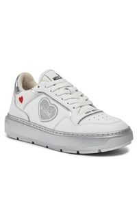 Love Moschino - LOVE MOSCHINO Sneakersy JA15204G1IJC290B Biały. Kolor: biały. Materiał: skóra