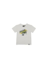 LEONE 1947 APPAREL - T-shirt z krótkim rękawem, nadrukiem Basic i logo. Kolor: biały. Długość rękawa: krótki rękaw. Długość: krótkie. Wzór: nadruk. Sport: joga i pilates