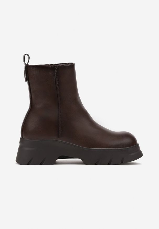 Born2be - Brązowe Ocieplone Botki Sztyblety na Płaskiej Podeszwie Teralea. Kolor: brązowy. Materiał: jeans. Obcas: na płaskiej podeszwie. Styl: klasyczny, elegancki