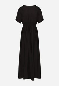 Born2be - Czarna Wiskozowa Sukienka z Metaliczną Nicią i Haftem Nelvesia. Okazja: na co dzień. Kolor: czarny. Materiał: wiskoza. Wzór: haft. Sezon: wiosna. Styl: klasyczny, casual, elegancki #3