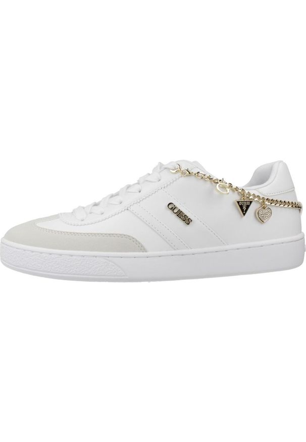 Guess - Kapcie GUESS FLTNAO LEA12 Biały. Kolor: biały. Materiał: syntetyk, tkanina. Styl: sportowy