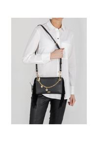 Ochnik - Torebka damska. Kolor: czarny. Dodatki: z frędzlami. Materiał: skórzane. Rodzaj torebki: na ramię #5