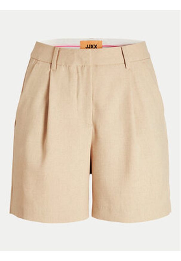 JJXX Szorty materiałowe Ellis 12268838 Beżowy Wide Leg. Kolor: beżowy. Materiał: syntetyk