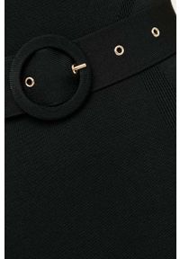 Marciano Guess sukienka kolor czarny mini dopasowana. Kolor: czarny. Materiał: dzianina, prążkowany. Długość rękawa: krótki rękaw. Typ sukienki: dopasowane. Długość: mini #6