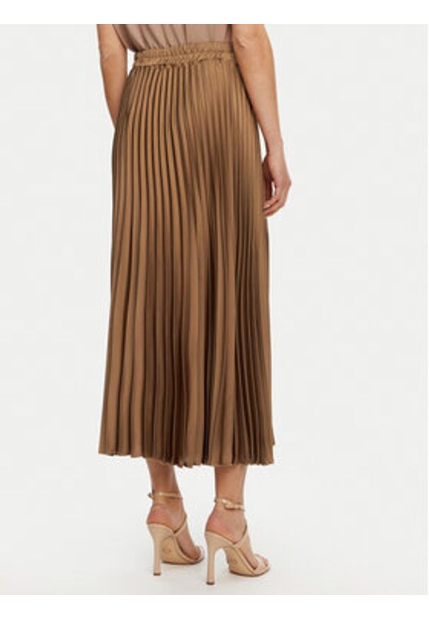 Kontatto Spódnica plisowana SU501C Brązowy Regular Fit. Kolor: brązowy. Materiał: syntetyk