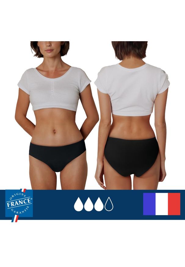 PLIM UNDERWEAR - Majtki Menstruacyjne – duży chłonność. Kolor: czarny