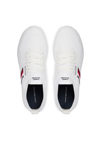 TOMMY HILFIGER - Tommy Hilfiger Sneakersy Lightweight Knitted Runner FM0FM05756 Biały. Kolor: biały. Materiał: materiał #3