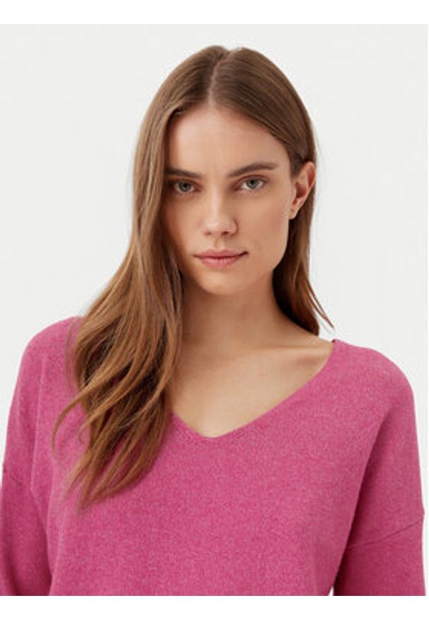 only - ONLY Sweter Rica 15224360 Różowy Regular Fit. Kolor: różowy. Materiał: syntetyk