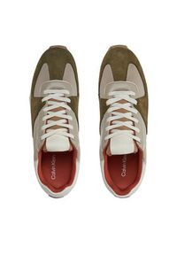 Calvin Klein Sneakersy Low Top Lace Up HM0HM01286 Zielony. Kolor: zielony. Materiał: skóra