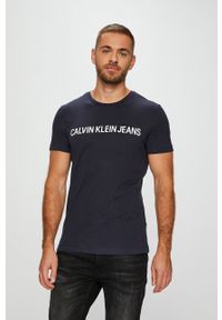 Calvin Klein Jeans - T-shirt J30J307855. Okazja: na co dzień. Kolor: niebieski. Materiał: dzianina. Styl: casual