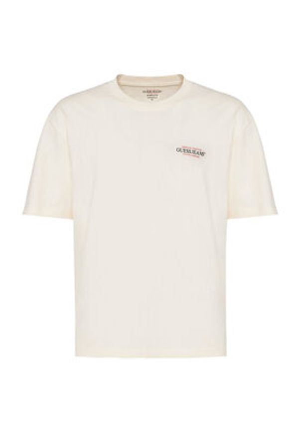 Guess Jeans T-Shirt M4BI75 K8FQ4 Écru Overshirt Fit. Materiał: bawełna