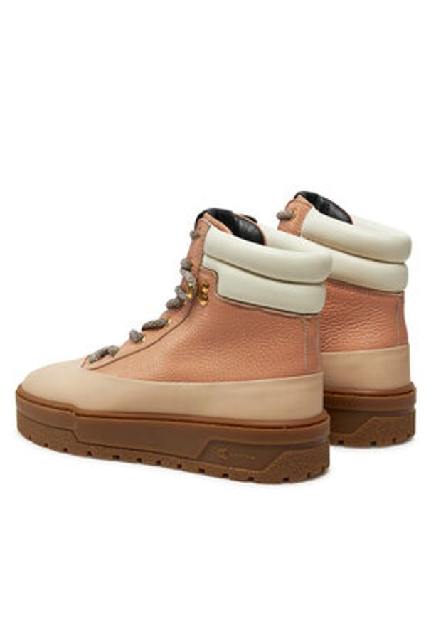 Pollini Trzewiki SA21274G0LTH461A Beżowy. Kolor: beżowy. Materiał: skóra