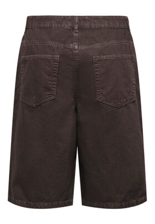 only - ONLY Bermudy Mate 15374734 Brązowy Loose Fit. Kolor: brązowy. Materiał: bawełna