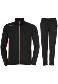 UHLSPORT - Klasyczny zestaw dresowy dla dzieci Uhlsport Essential. Kolor: wielokolorowy, czarny, pomarańczowy. Materiał: dresówka. Styl: klasyczny #1