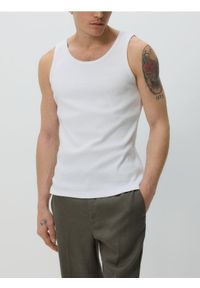 Reserved - Bawełniany tank top - biały. Kolor: biały. Materiał: bawełna