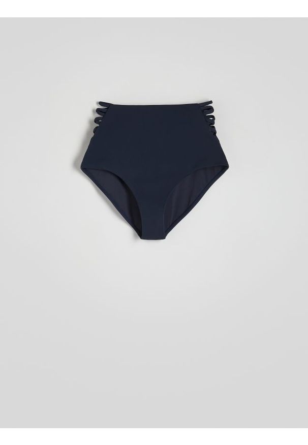 Reserved - Dół bikini - granatowy. Kolor: niebieski. Materiał: materiał. Wzór: gładki