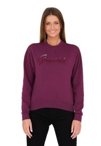 Guess - GUESS Bordowa damska bluza z cyrkoniami, Rozmiar L. Kolor: czerwony #4