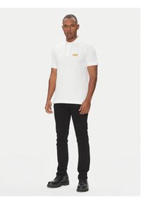 Versace Jeans Couture Polo 78GAGT08 Biały Regular Fit. Typ kołnierza: polo. Kolor: biały. Materiał: bawełna