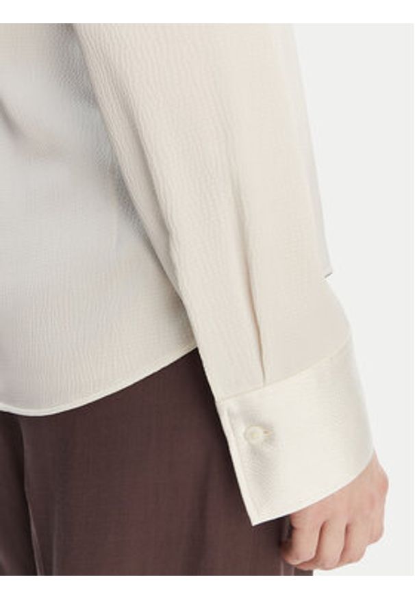 Calvin Klein Koszula Hammered LV044F129G Écru Regular Fit. Materiał: syntetyk