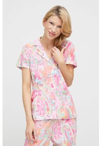 Lauren Ralph Lauren piżama damska kolor różowy. Kolor: różowy. Materiał: dzianina. Długość: krótkie #5