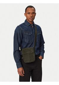 TOMMY HILFIGER - Tommy Hilfiger Saszetka Metal Logo Suede Crossbody Bag AM0AM14262 Zielony. Kolor: zielony. Materiał: skóra, zamsz #1