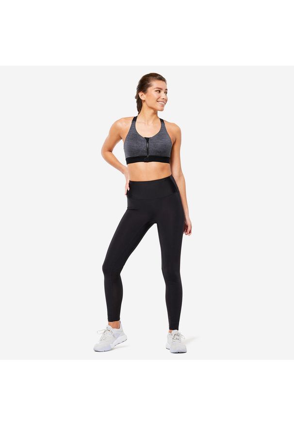 DOMYOS - Stanik sportowy Domyos. Kolekcja: plus size. Materiał: materiał, elastan, skóra. Długość rękawa: na ramiączkach. Sport: fitness