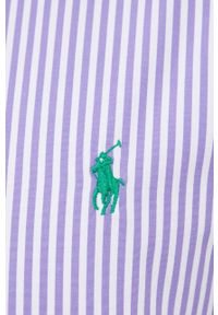 Polo Ralph Lauren koszula męska kolor fioletowy regular z kołnierzykiem button-down. Typ kołnierza: button down, polo. Kolor: fioletowy. Materiał: tkanina. Wzór: aplikacja #3