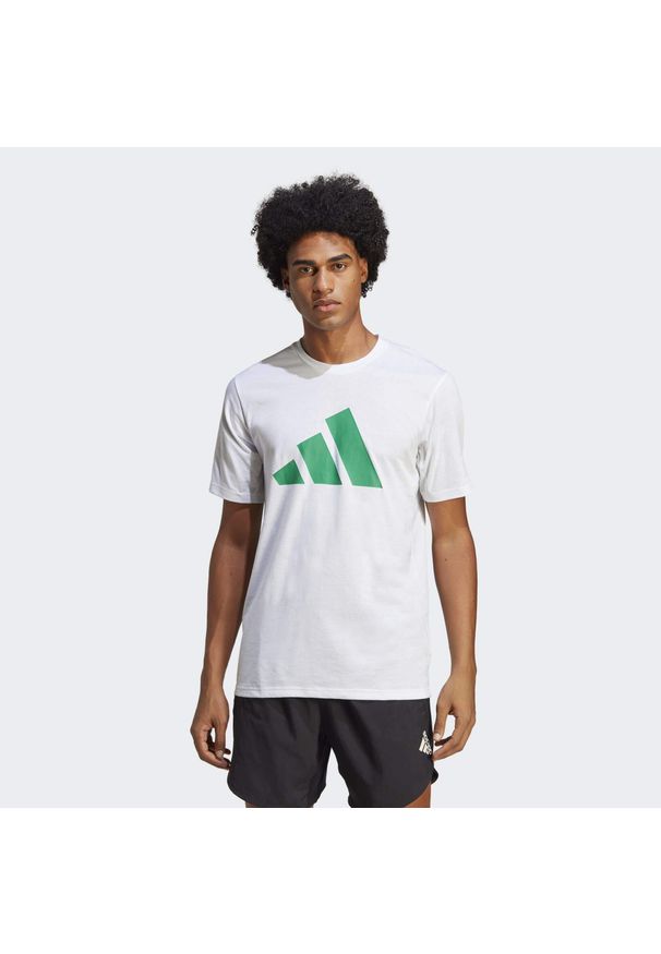 Adidas - Koszulka adidas Essentials Feelready Logo. Kolor: niebieski, wielokolorowy, biały. Materiał: materiał