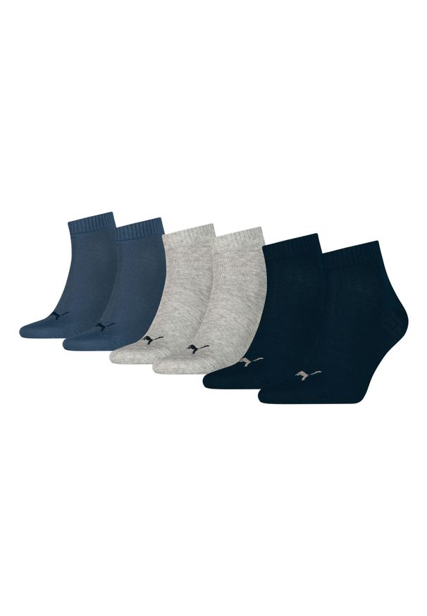 Puma Skarpety Quarter Plain 3-Pack 93858914. Kolor: niebieski, szary, wielokolorowy. Sport: bieganie