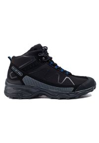 Wysokie sznurowane buty trekkingowe męskie DK czarne. Kolor: czarny. Materiał: materiał #1