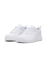 Puma - Dziecięce sneakersy Rebound V6 Lo PUMA White Cool Light Gray. Kolor: szary, biały, wielokolorowy. Sport: bieganie