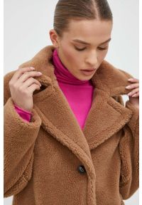 Marella płaszcz z domieszką wełny kolor brązowy przejściowy oversize. Kolor: brązowy. Materiał: wełna. Styl: klasyczny #5