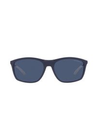 Emporio Armani okulary przeciwsłoneczne męskie kolor granatowy. Kształt: prostokątne. Kolor: niebieski