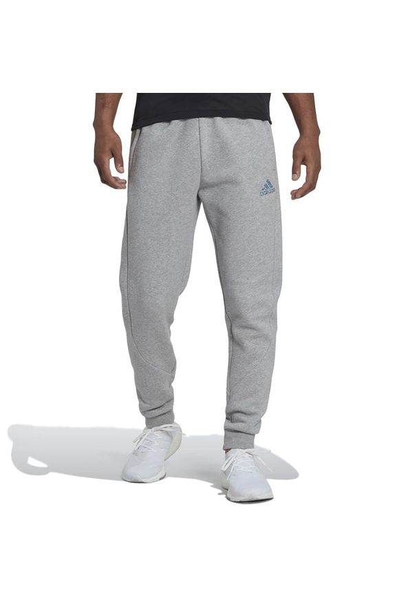 Adidas - Spodnie adidas Stadium Fleece Badge Of Sport Cuffed HP1949 - szare. Kolor: szary. Materiał: tkanina, poliester, bawełna, dresówka