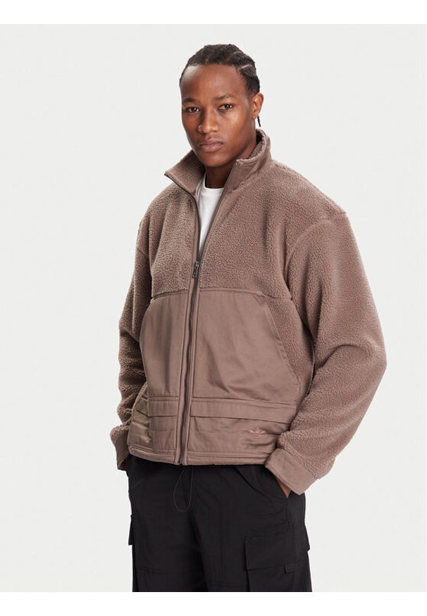 Adidas - adidas Polar Premium Essentials JW3510 Brązowy Loose Fit. Kolor: brązowy. Materiał: syntetyk