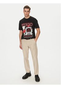 Hugo - HUGO T-Shirt Daporoni 50538254 Czarny Relaxed Fit. Kolor: czarny. Materiał: bawełna #4